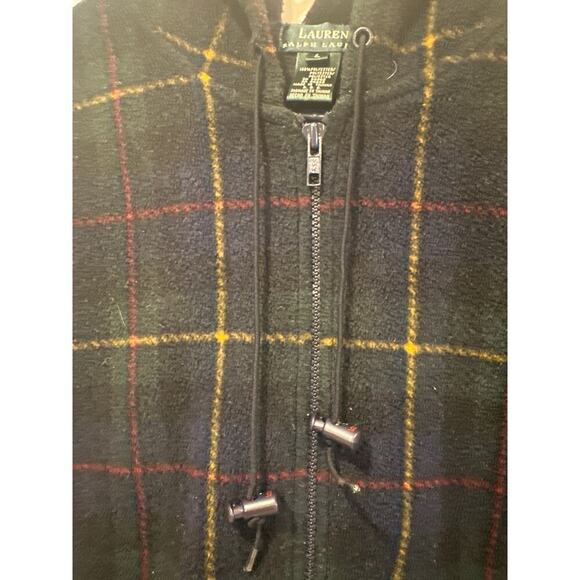Lauren Ralph Lauren plaid Navy jacket vintage men’s large zippered casual - Picture 3 of 5